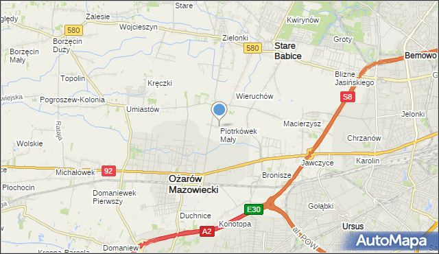 mapa Piotrkówek Mały, Piotrkówek Mały na mapie Targeo